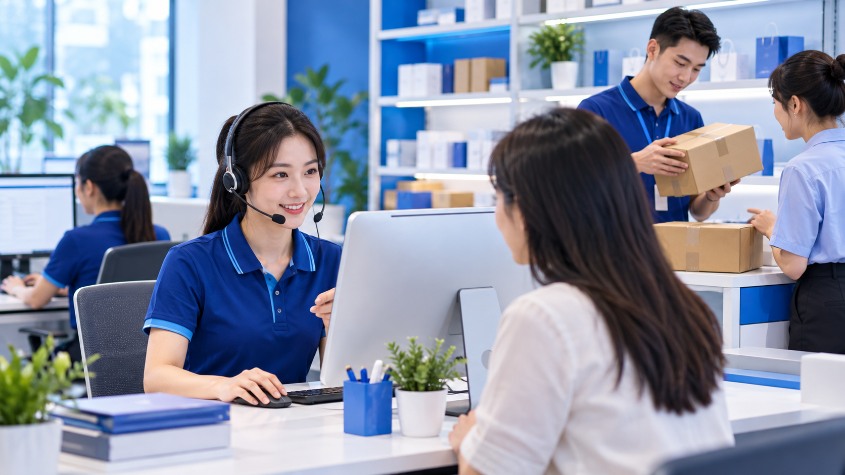 Hỗ trợ khách hàng và xử lý đổi trả tại trung tâm chăm sóc khách hàng