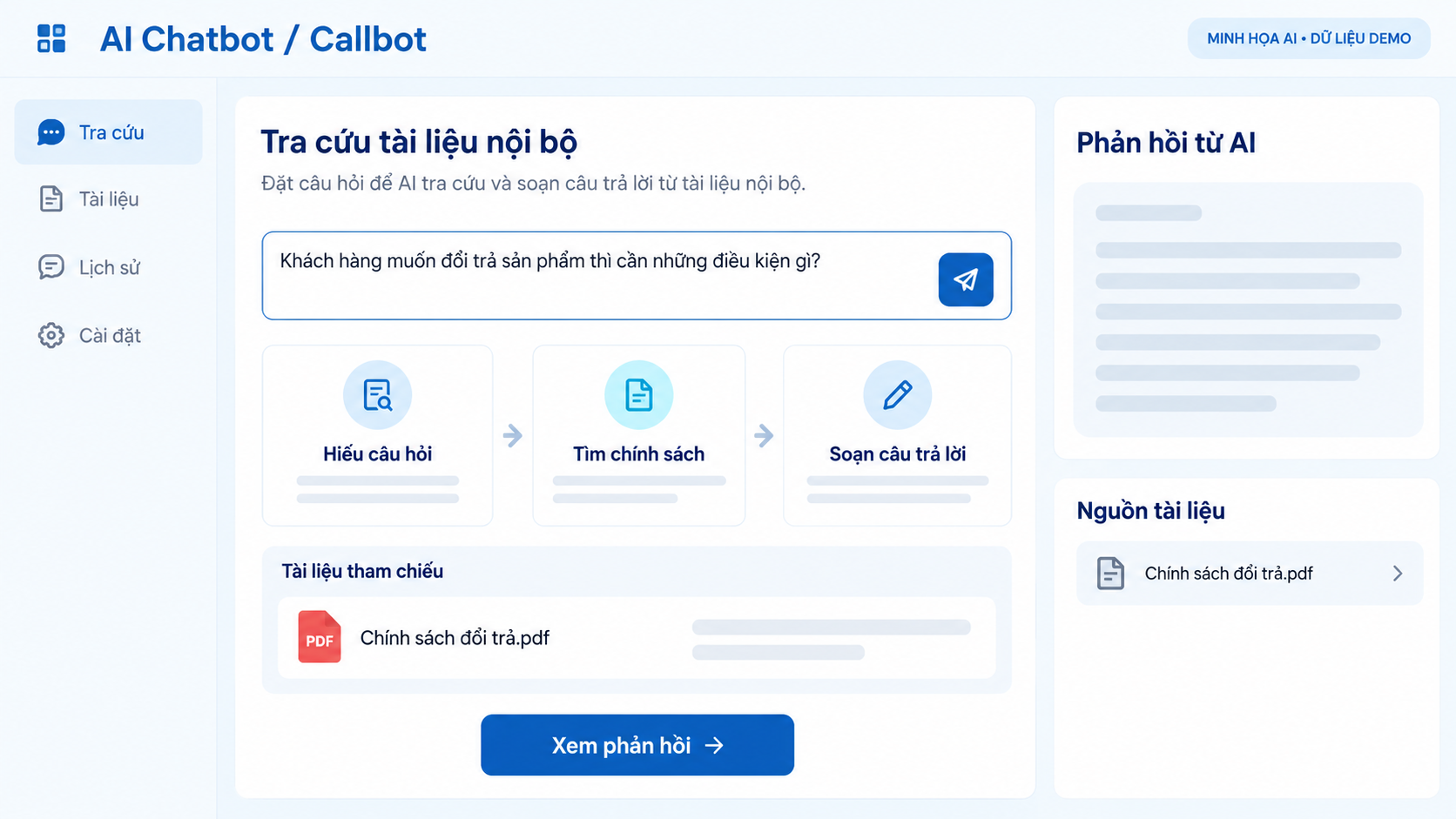 AI tra cứu tài liệu nội bộ